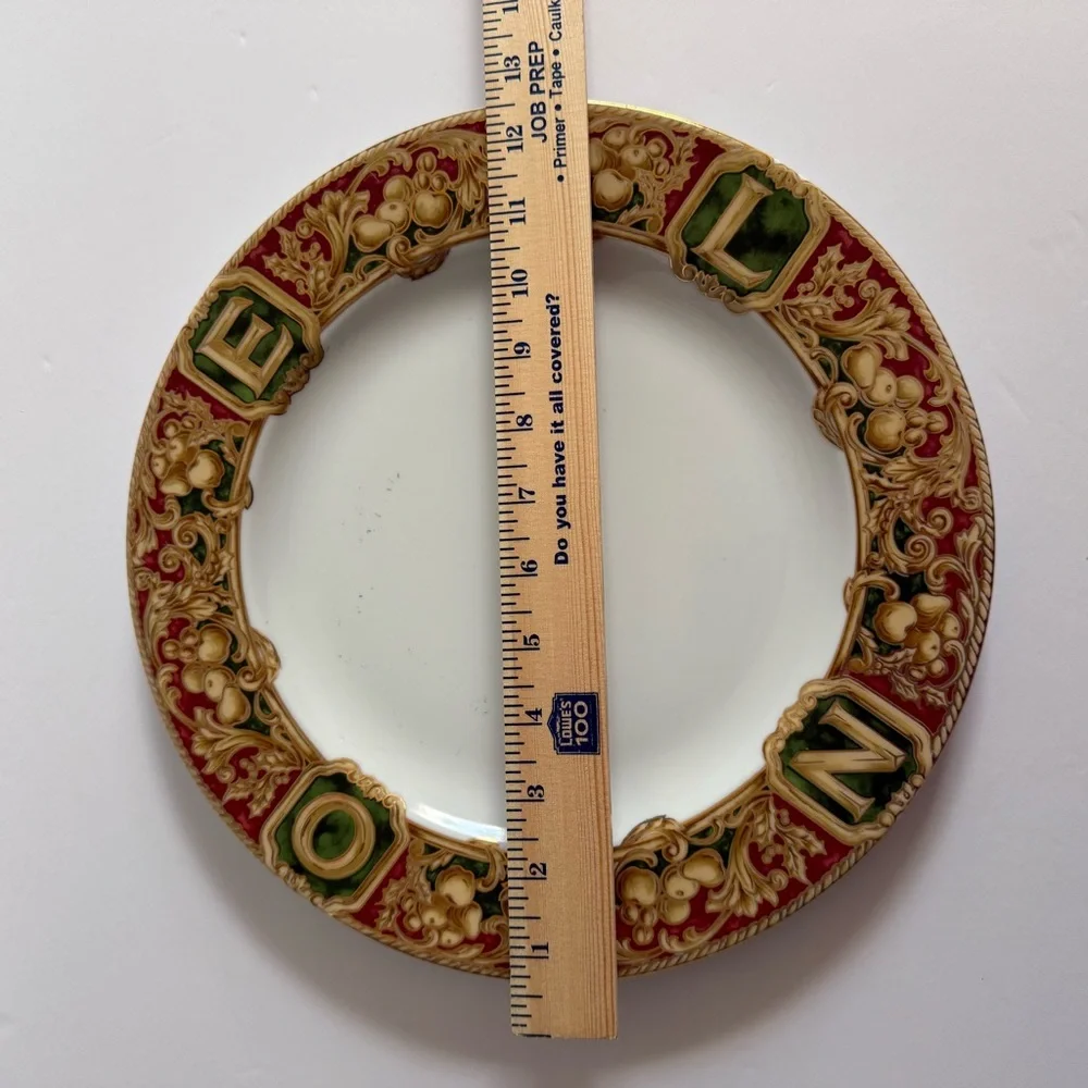 American Atelier Noel Red and Gold Decorative Dinner Plate Replacement